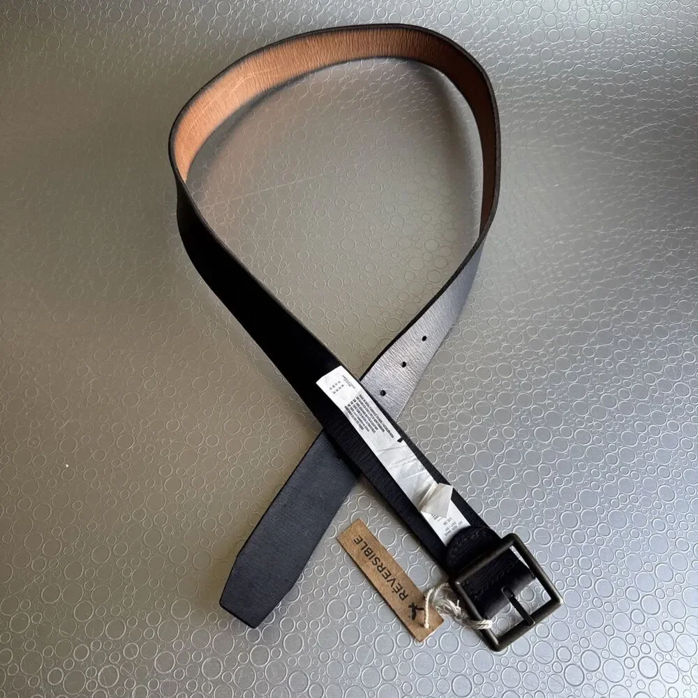 American Eagle Mens 38 Reversible Leather Belt Brown Black Casual Western